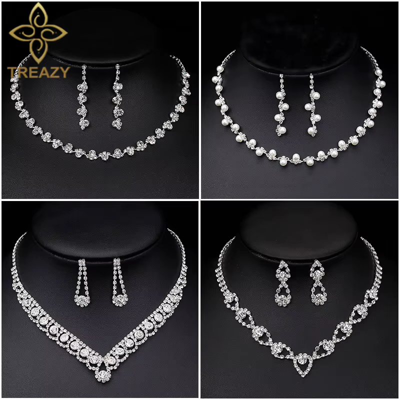 Ensembles de bijoux de mariage élégants AZY pour femmes