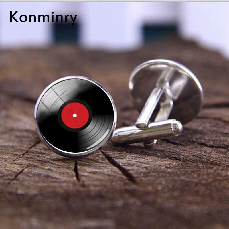 Konminry – boutons de manchette classiques en vinyle pour hommes