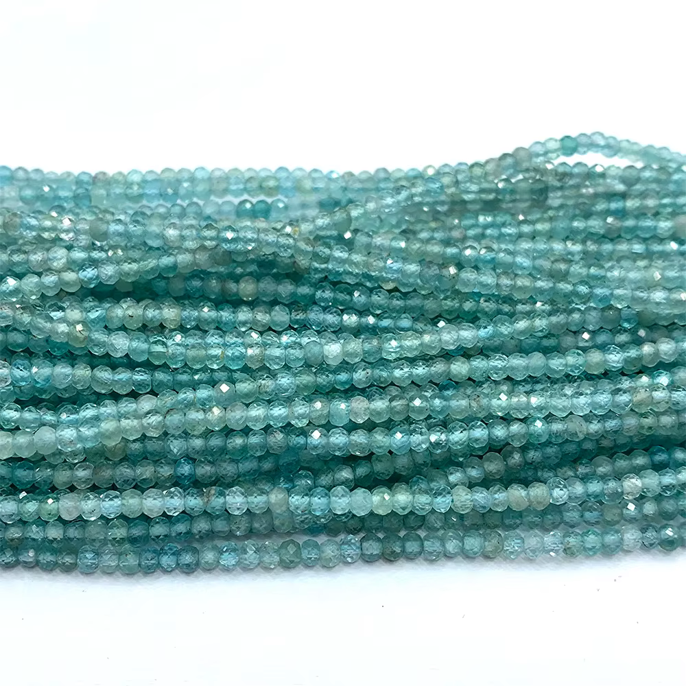 Veemake apatite Fluorapatite naturel collier à faire soi-même Bracelets anneau à facettes petite rondelle perles pour femmes pour la fabrication de bijoux 06701