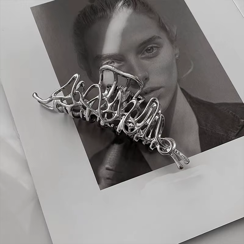 Ruoshui femme nouveauté épingles à cheveux irrégulières Style Punk métal argent griffes Barrettes femmes accessoires