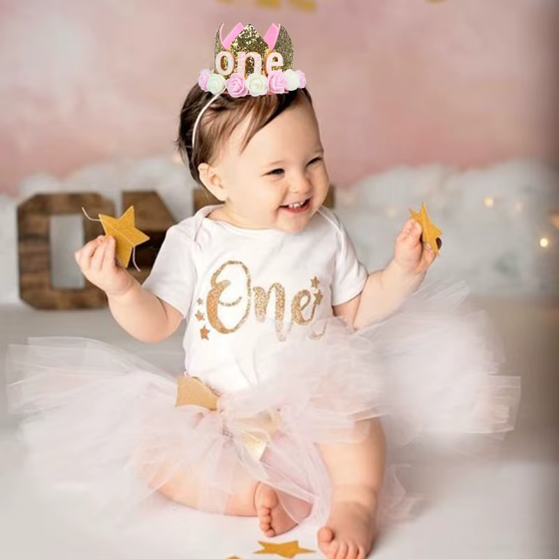 Bébé fête d'anniversaire chapeau couronne 1 2 3 ans