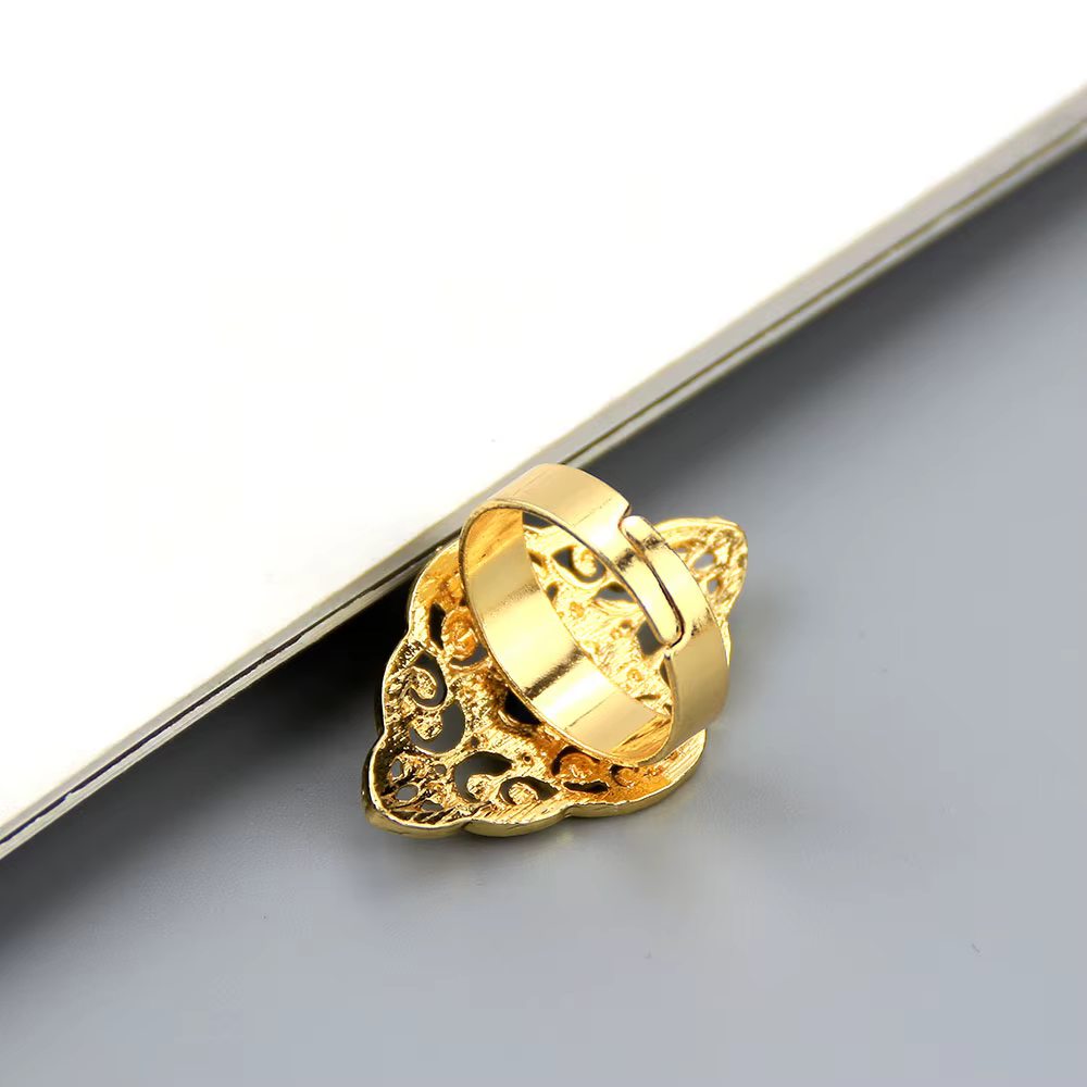 Sunspicems élégant couleur or Arabesque bague pour femmes Boho ouverture anneau cristal bijoux de mariage africain doré mariée cadeau 2020