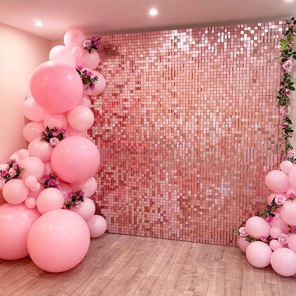 Rideau de fond à paillettes pour décoration de fête d'anniversaire