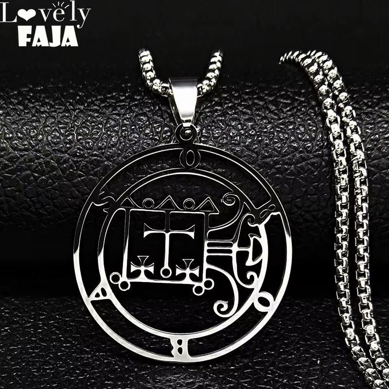 Orobas Sigil collier en acier inoxydable pour hommes/femmes Goetia sceau de salomon démon Satan