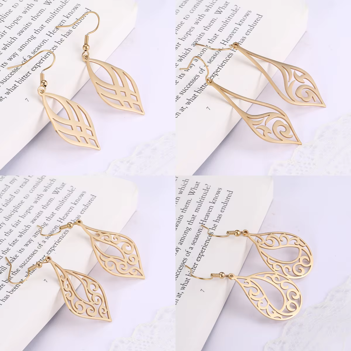Sipuris-Boucles d'Oreilles Vintage en Acier Inoxydable Filig123