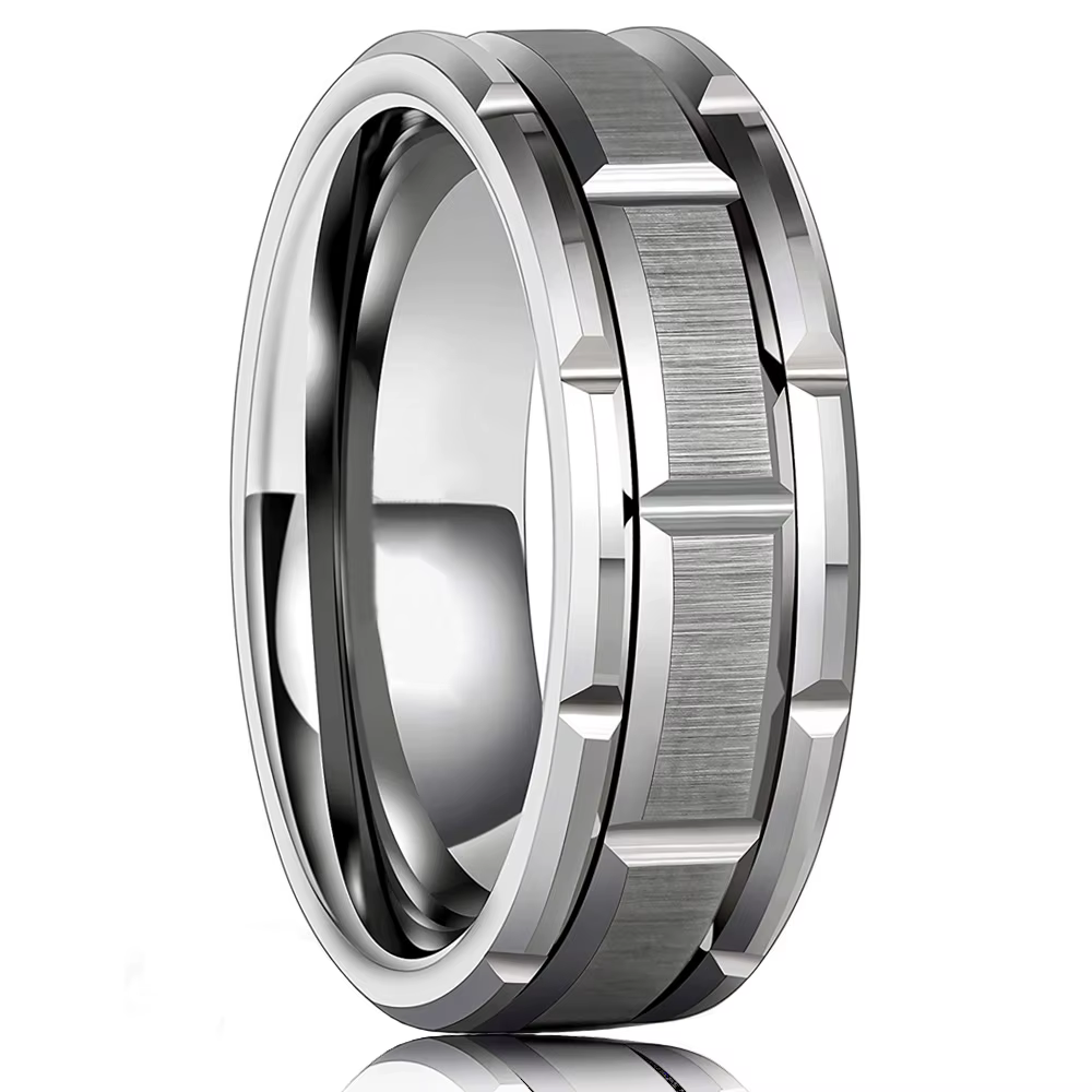Bague moderne en acier inoxydable pour hommes et femmes