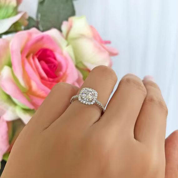 Bague de Fiançailles en Clip CZ Transparent pour Femme