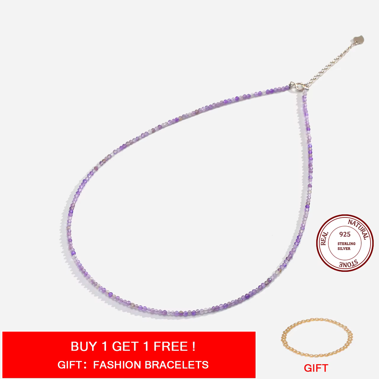 Collier en pierre naturelle Spinelle/Lapis Lazul/Amazonite/améthique/Tourmaline/améthyste Ketting 2MM argent 925 bijoux