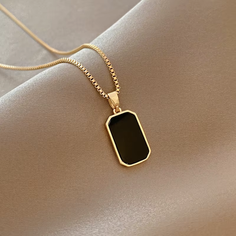 DIEYURO – pendentif rectangulaire minimaliste en acier inoxydable 316L