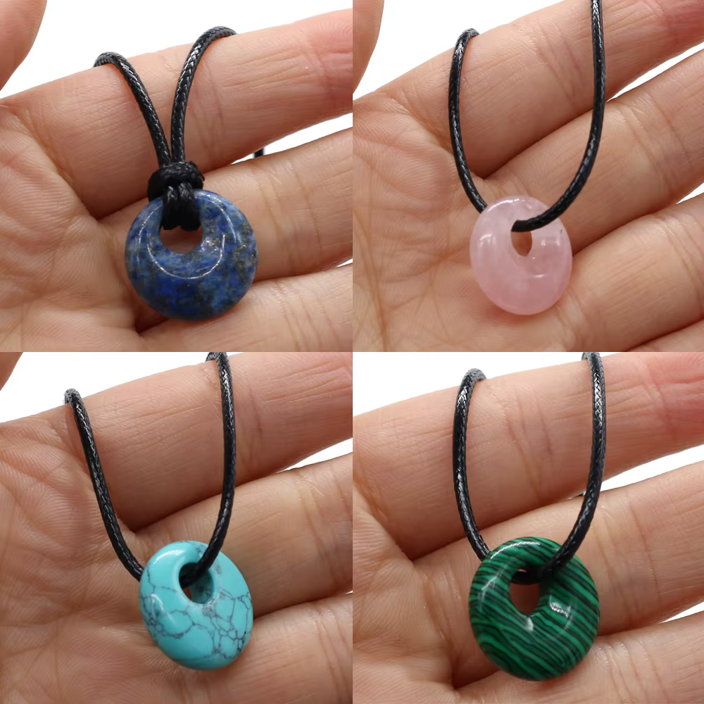 Collier en Quartz Rose pour hommes et femmes