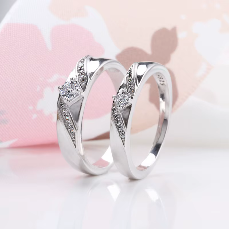 Buyee 925 bague de mariage en argent Sterling lumière blanc Zircon