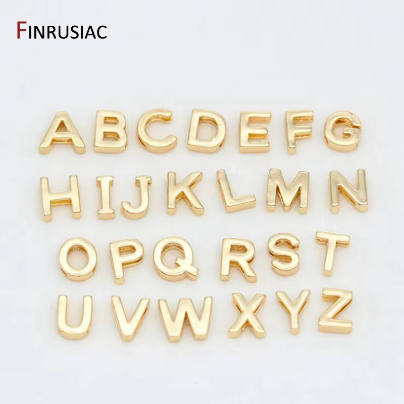 Bijoux à bricoler soi-même faisant 26 lettres perles plaqué or pendentifs Alphabet creux pour Bracelets collier accessoires