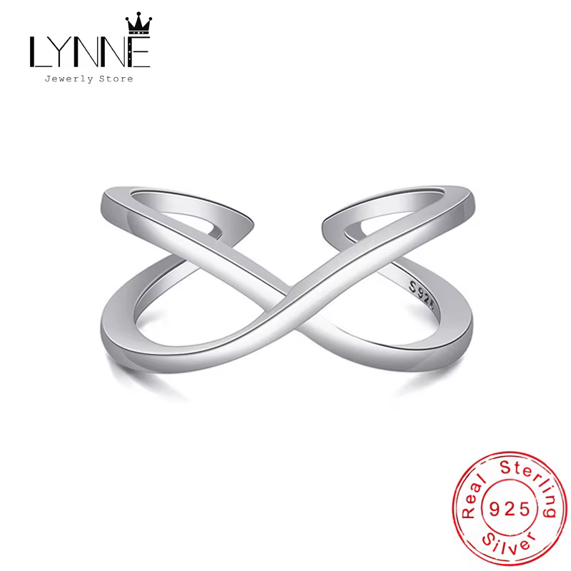 Bague torsadée Double couche en forme de X, en argent Sterling 925, Simple, croix redimensionnable, bijoux cadeau pour femmes et filles, nouvelle mode