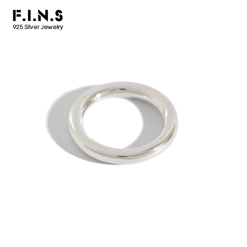 F.I.N.S minimaliste 990 en argent Sterling anneaux lisses bagues de fiançailles classiques pour les femmes bague