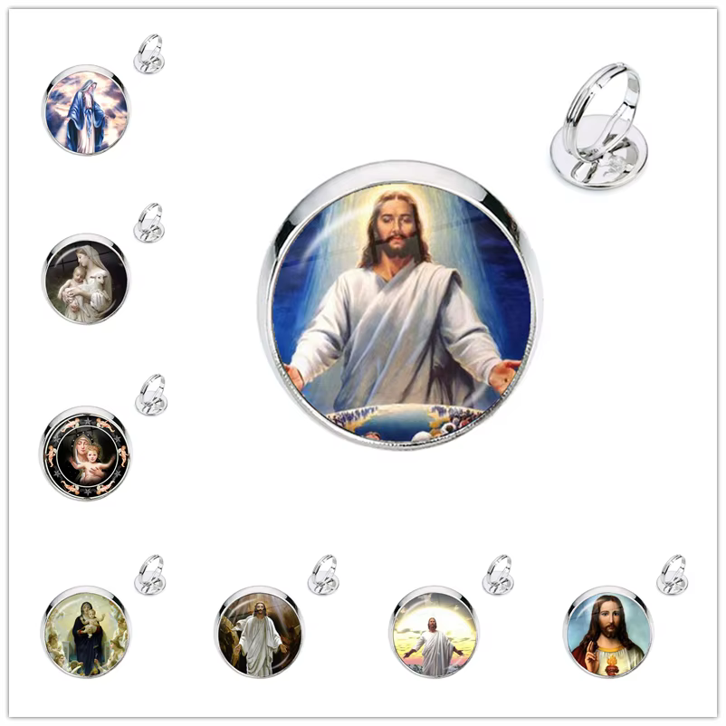 Bague en Verre Vierge Marie
