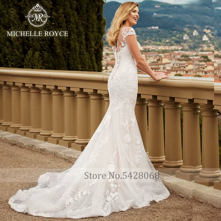 Michelle Royce sirène robes De mariée pour les femmes Sexy épaules nues chérie Appliques à lacets robes De mariée Vestido De Novia
