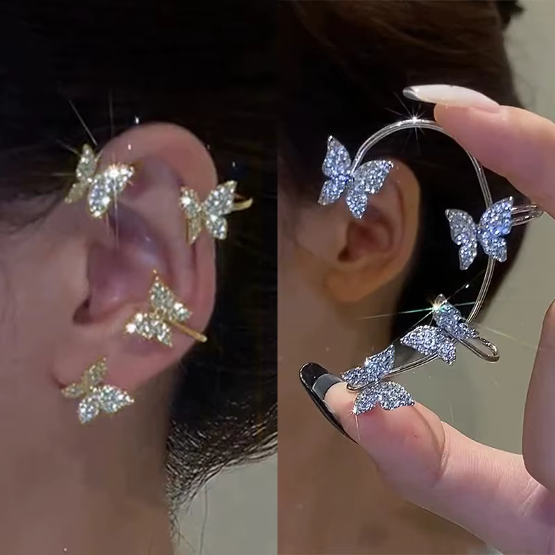 Clips d'oreille papillon de Style coréen sans Piercing pour femmes