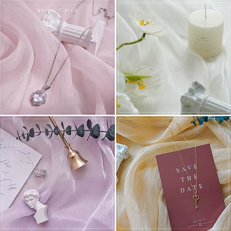Arrière-plan de photographie en tissu Tulle à fil brillant