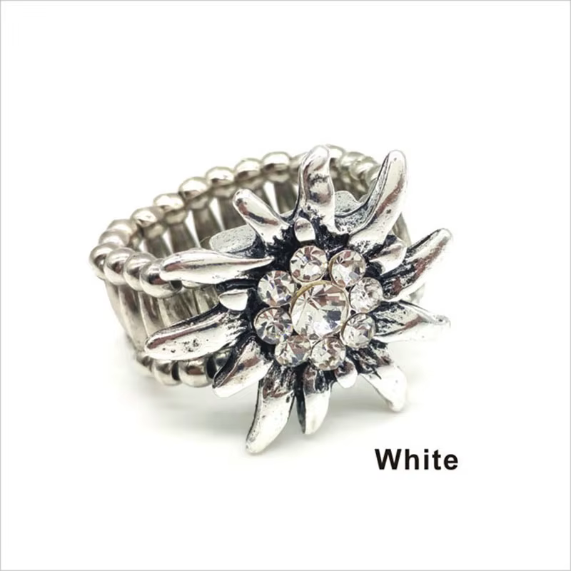 Bague élastique en argent vintage pour femme