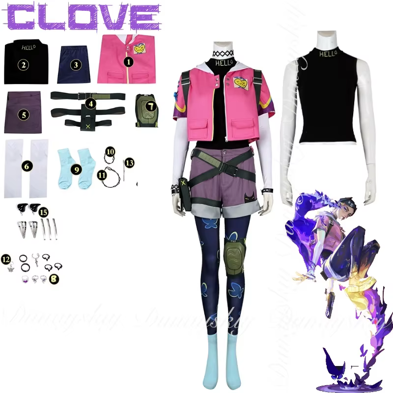 VALORANT jeu clou de girofle Cosplay avec vêtements exclusifs le personnage du héros contrôlant et le Costume de Cosplay éternel un plein d'ensemble