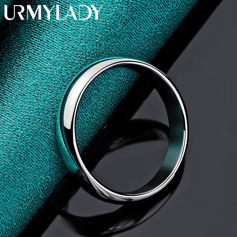 URMYLADY Fine Argent Sterling 925 Lisse 7-10 # Bague pour femmes