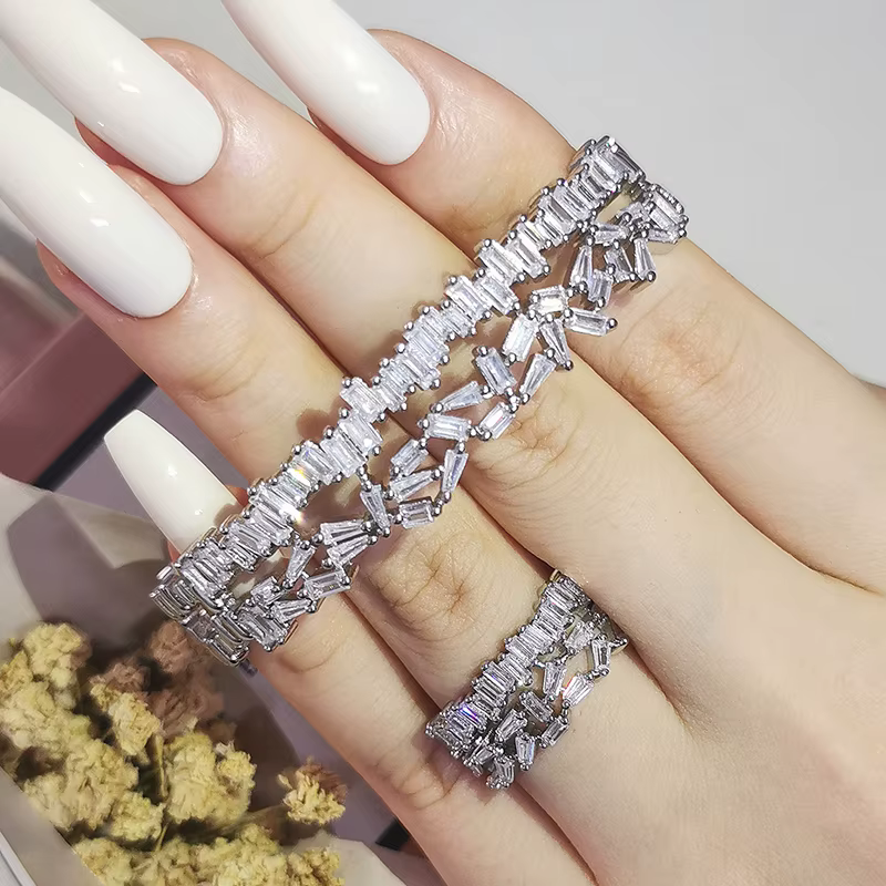 Moonso-Ensemble de bijoux de luxe couleur argent pour femme