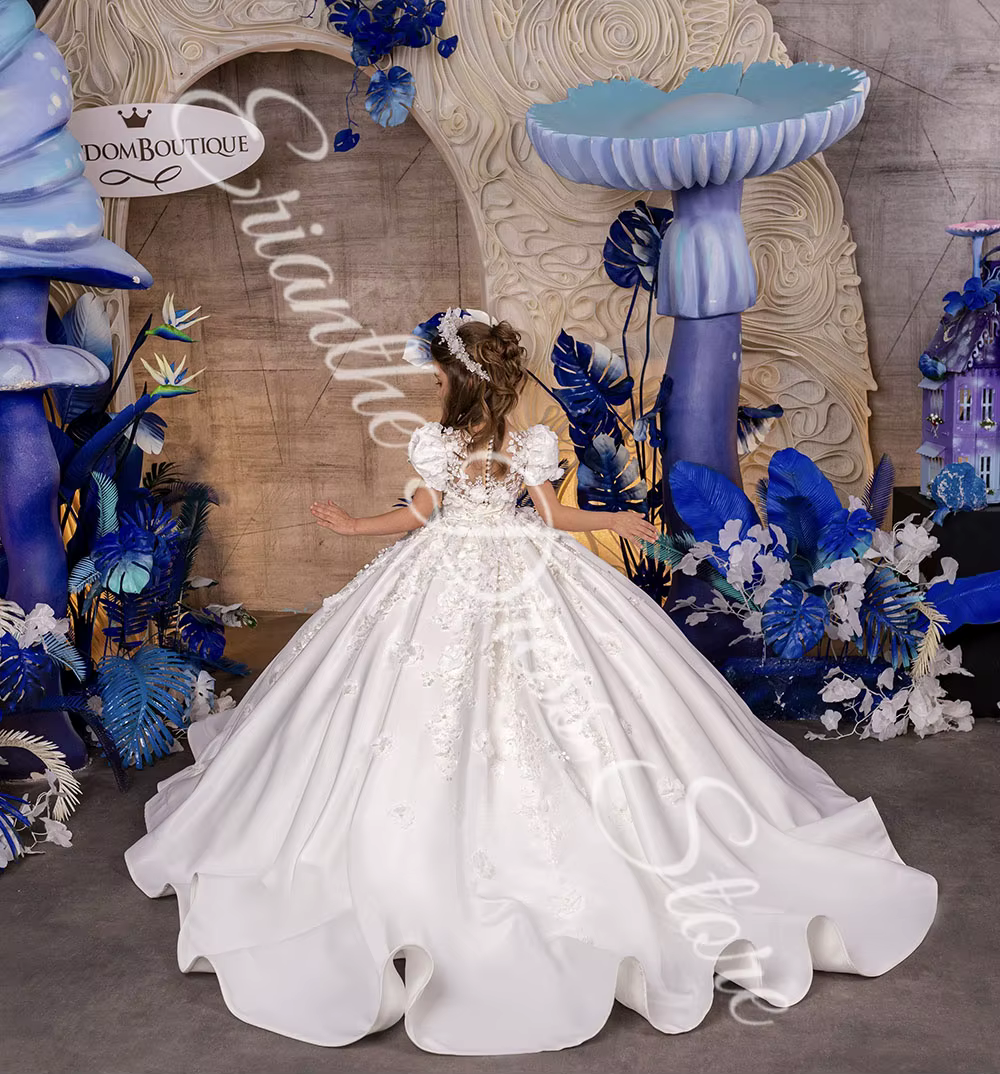 Robe à fleurs élégante et brillante pour filles