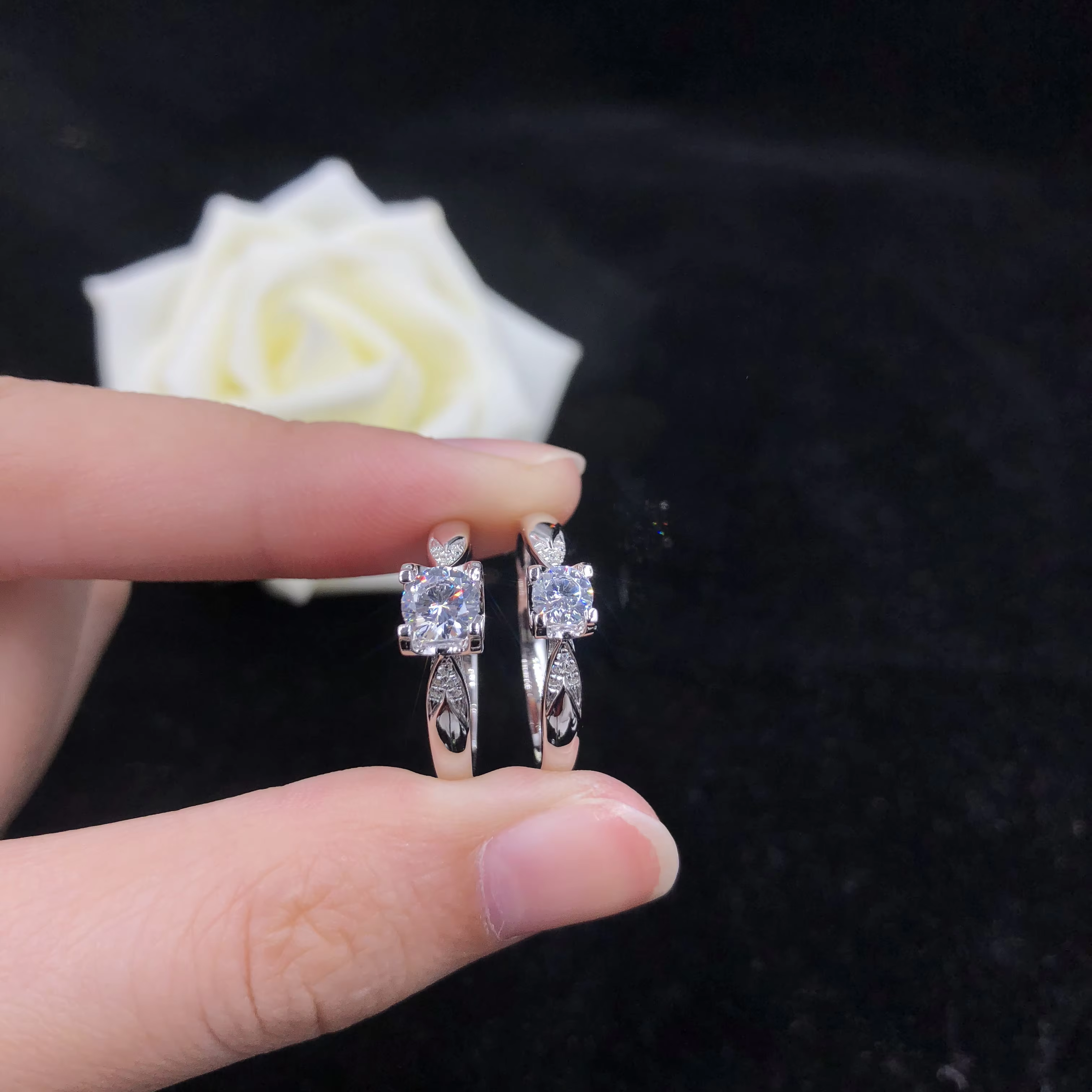 Bague de Fiançailles en Moissanite D VVl's
