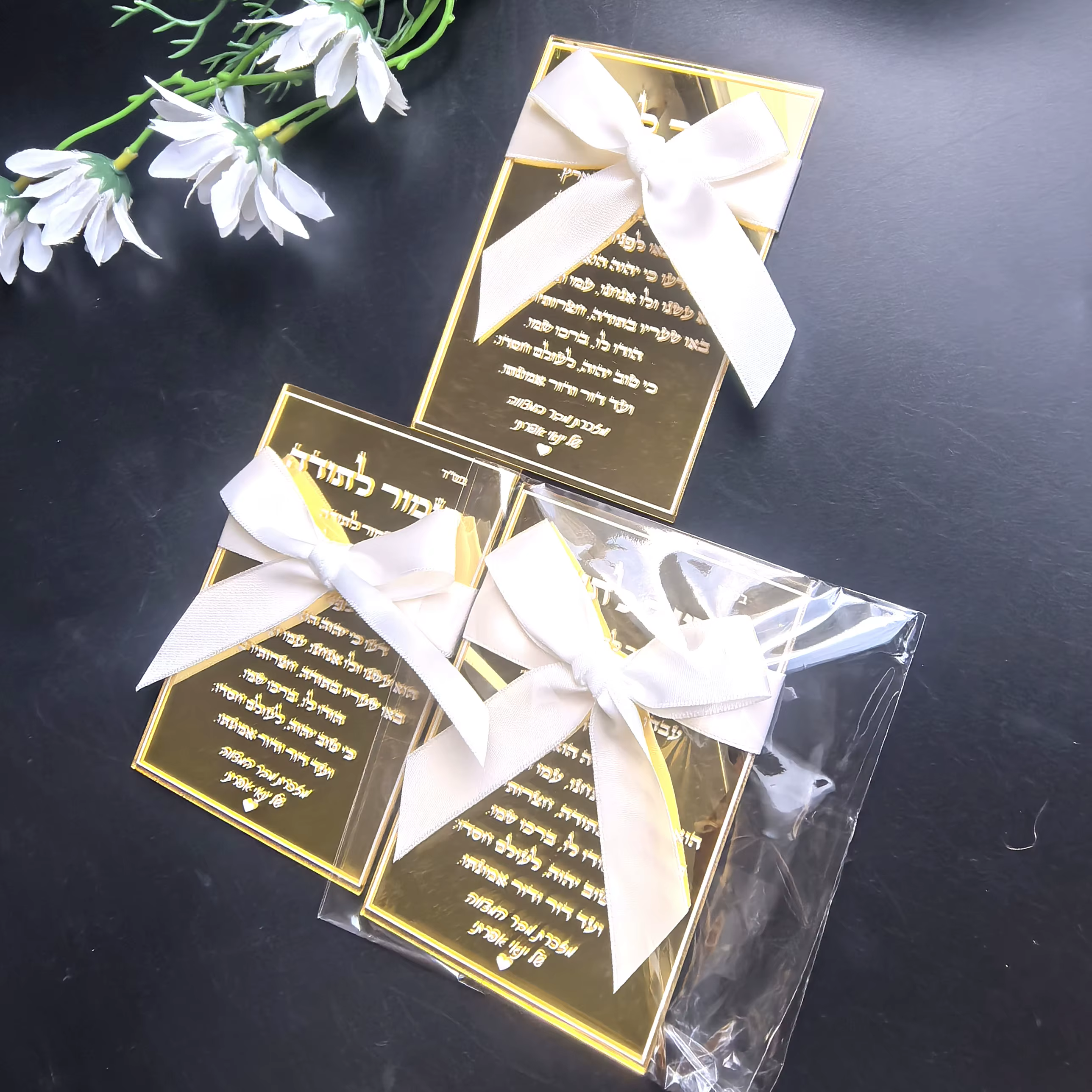 Carte d'invitation de mariage personnalisée en or miroir chaud