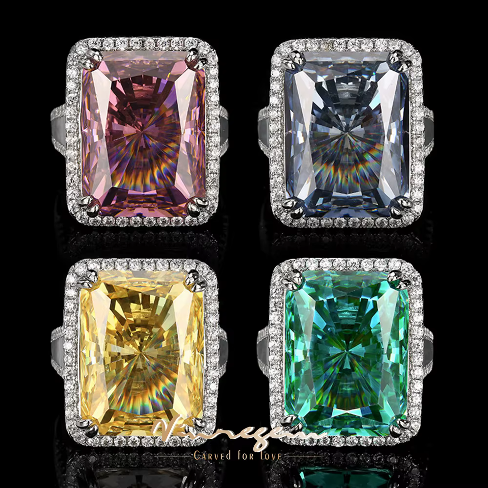 Vinregem – bague en saphir de laboratoire pour femmes