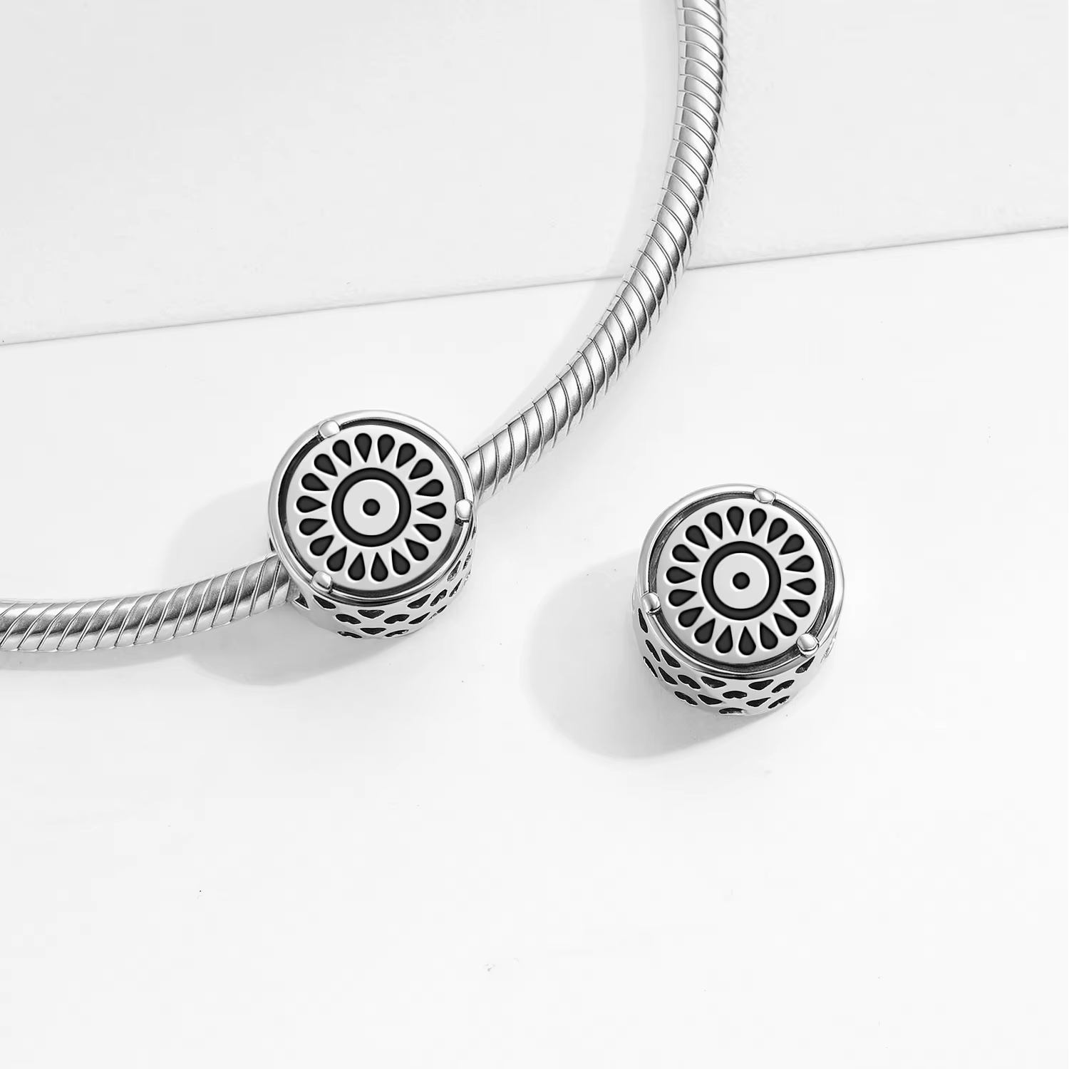 Adinkra Mako 925 argent Sterling symbole breloque ajustement Original Bracelet bijoux à bricoler soi-même accessoires perle de famille