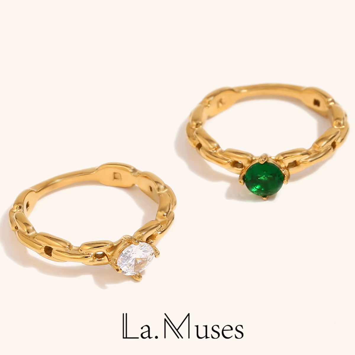 La. Muses Mini JOShining-Bague de Luxe en Acier Inoxydable pour Femme