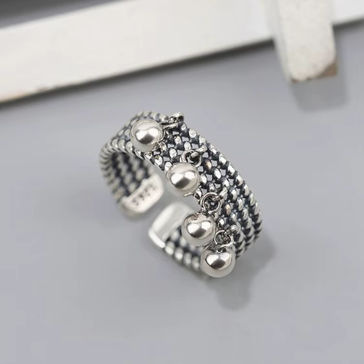 Nouveauté : Bagues pour femme en argent sterling 925 avec perles à surface lisse