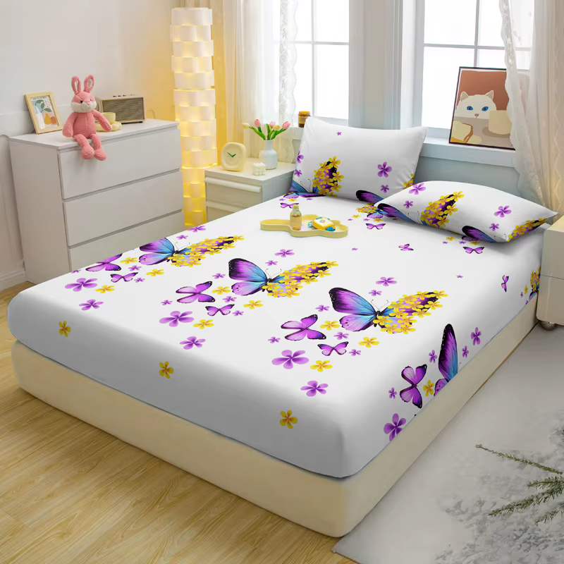 1 drap-housse mat imprimé papillon moderne Simple