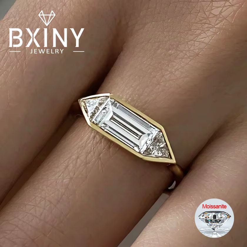 BXINY 1.4CT Moissanite anneaux 925 en argent Sterling pour les femmes Solitaire laboratoire diamant alliance cadeaux bijoux minimalistes avec GRA