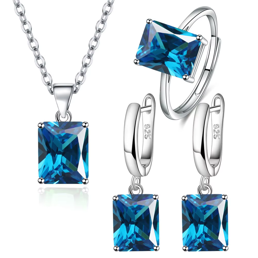 Ensemble de bijoux élégants en argent Sterling 925