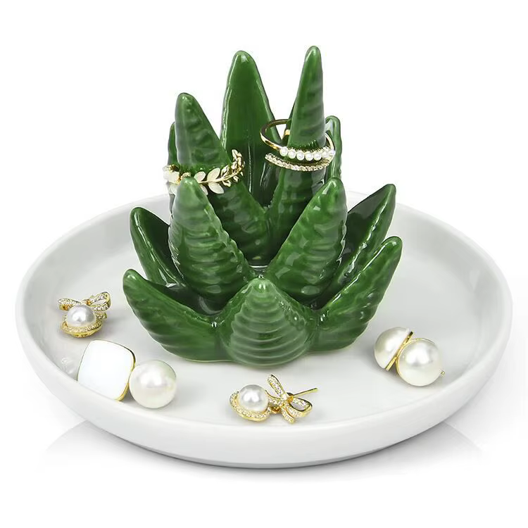 Cactus anneau porte-bijoux plateau, Cactus anneaux plat, porte-collier, boucles d'oreilles, Bracelets organisateur, bibelots plaque, décor de chambre