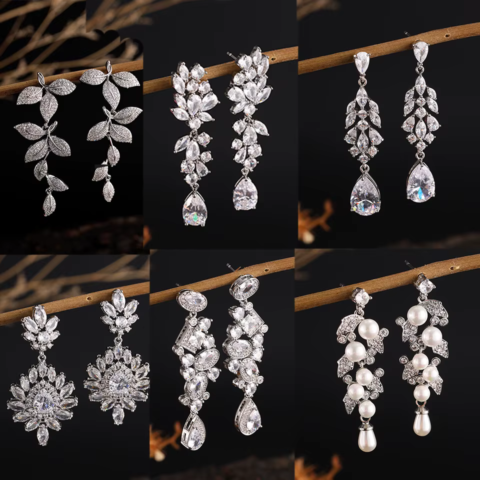 ZAKOL liquidation AAA cubique zircone mariage mariée boucles d'oreilles pour les femmes brillant Zircon luxe fête bijoux