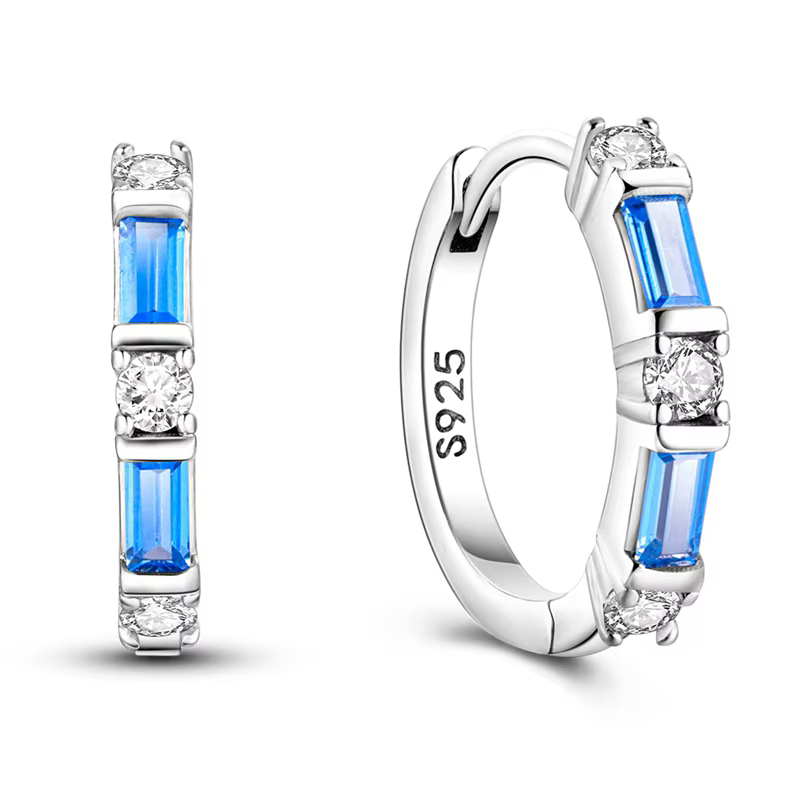 Boucles d'oreilles créoles en argent Sterling 925