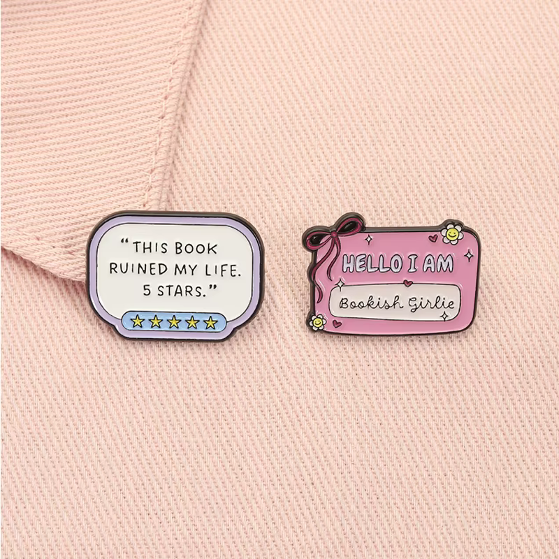 Épingles en émail Hello I Am Bookish Girlie, ce livre arruiné ma vie, 5 étoiles, broches pour amoureux des livres, Badge à revers, bijoux cadeaux
