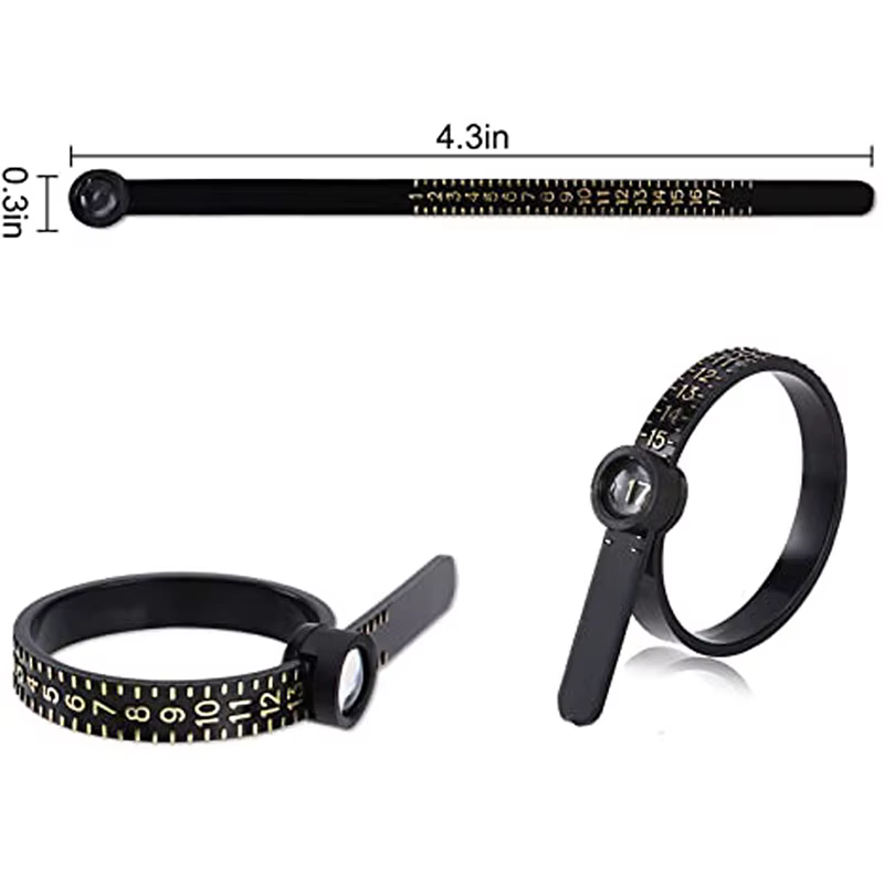Mesure de taille d'anneau avec loupe