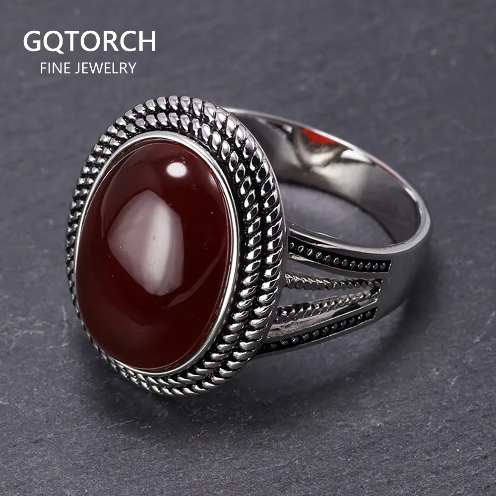 Bagues vintage en argent regardé 925 véritable pour hommes