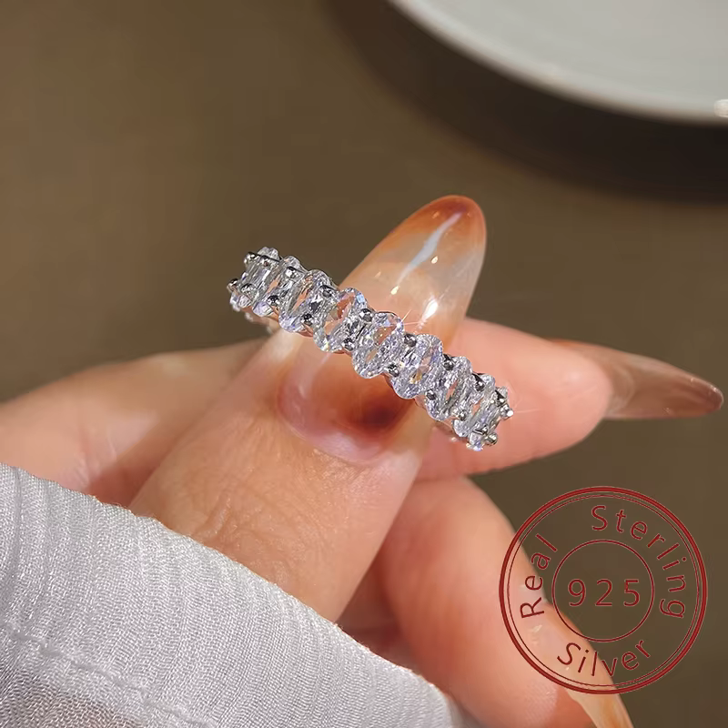 Bague ovale en argent Sterling 925 pour femmes