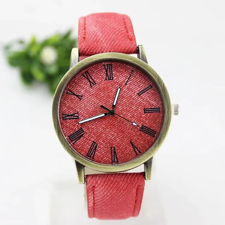 Nouvelle mode hommes montre à Quartz décontractée femmes Jean tissu bracelet en cuir robe montres Relogio Feminino dames montre-bracelet horloge chaude