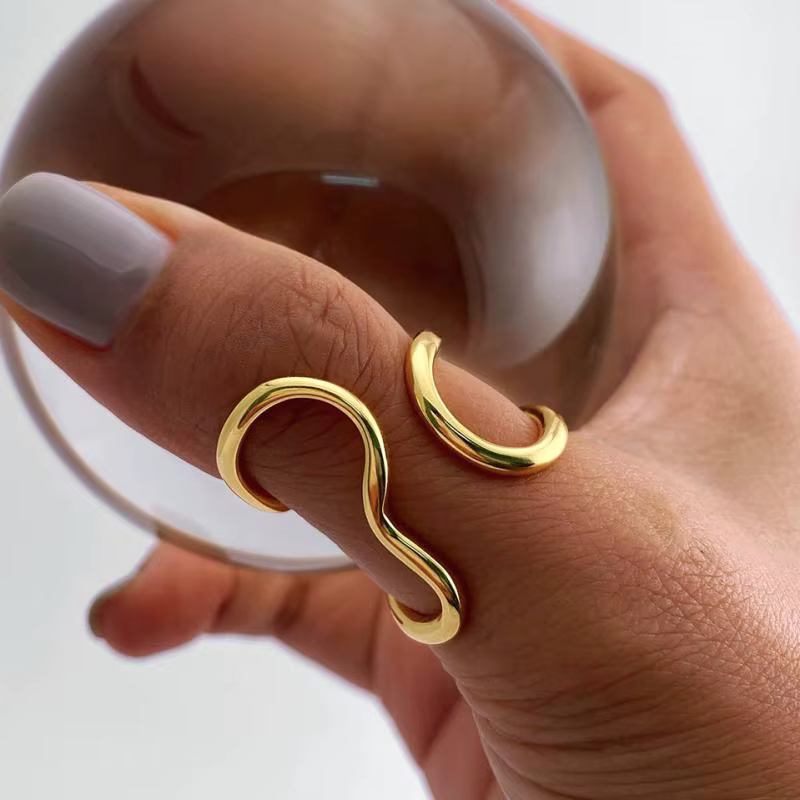 Bague ouverte étanche en acier inoxydable pour femmes
