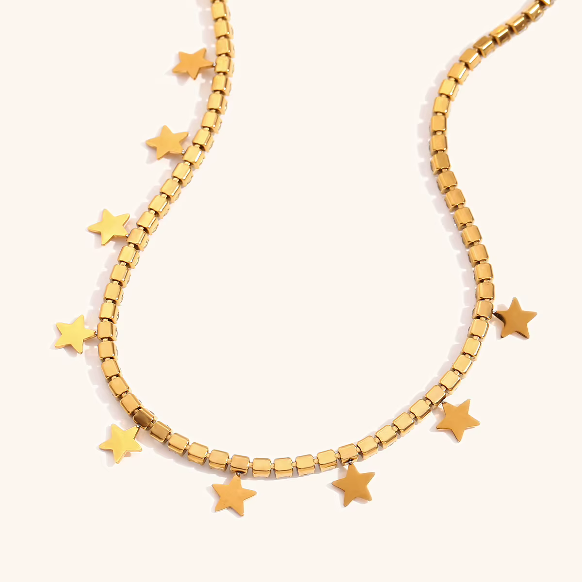 Collier en acier inoxydable brillant pour femme