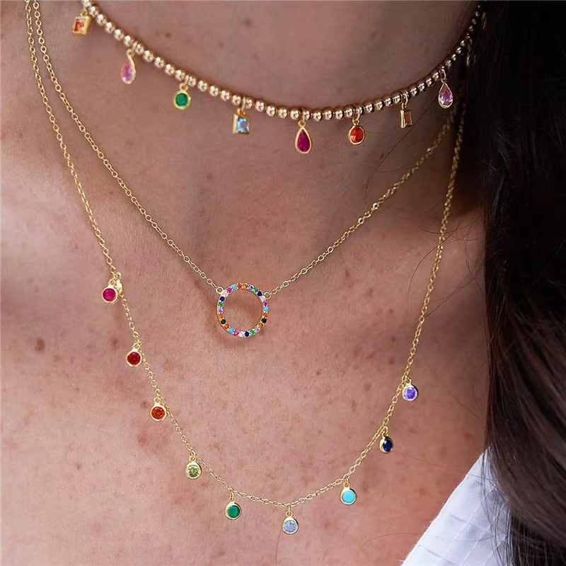 BOAKO Plata De Ley 925 collier pour femmes 2021 Bijoux sur le cou chaîne 12 couleurs pierres tour de cou clavicule