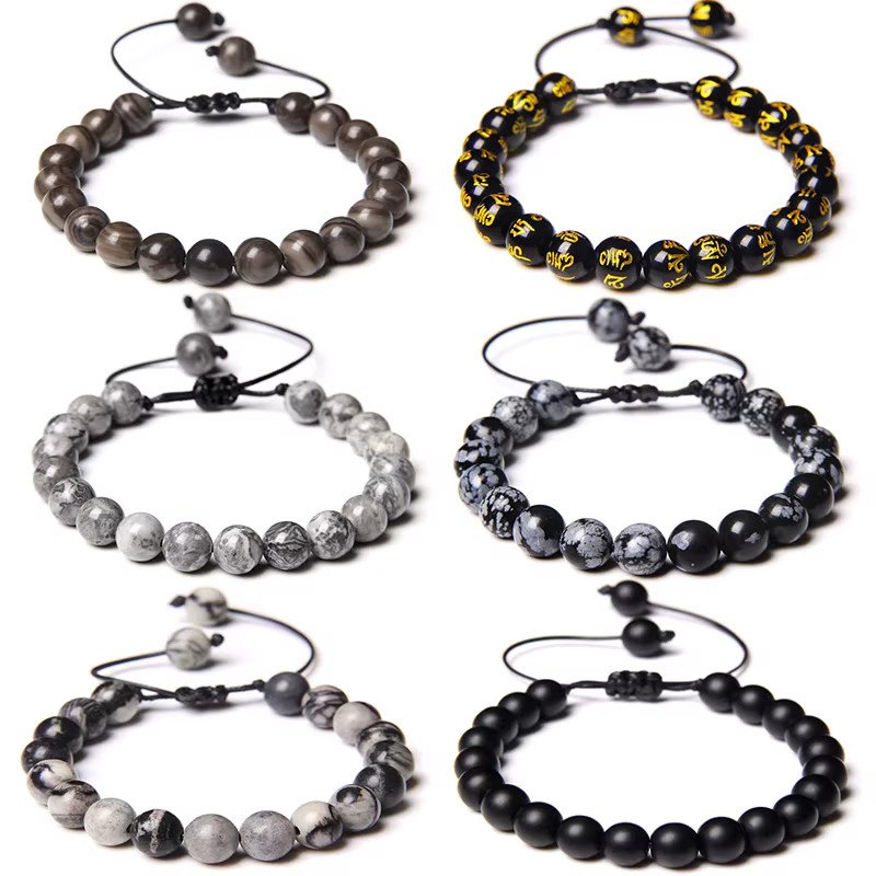 Bracelets en pierre naturelle pour femmes et hommes