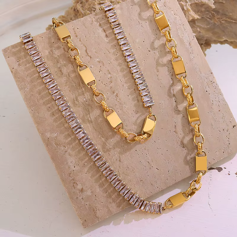 Zcompresses-Ensembles de bijoux incrustés pour femmes