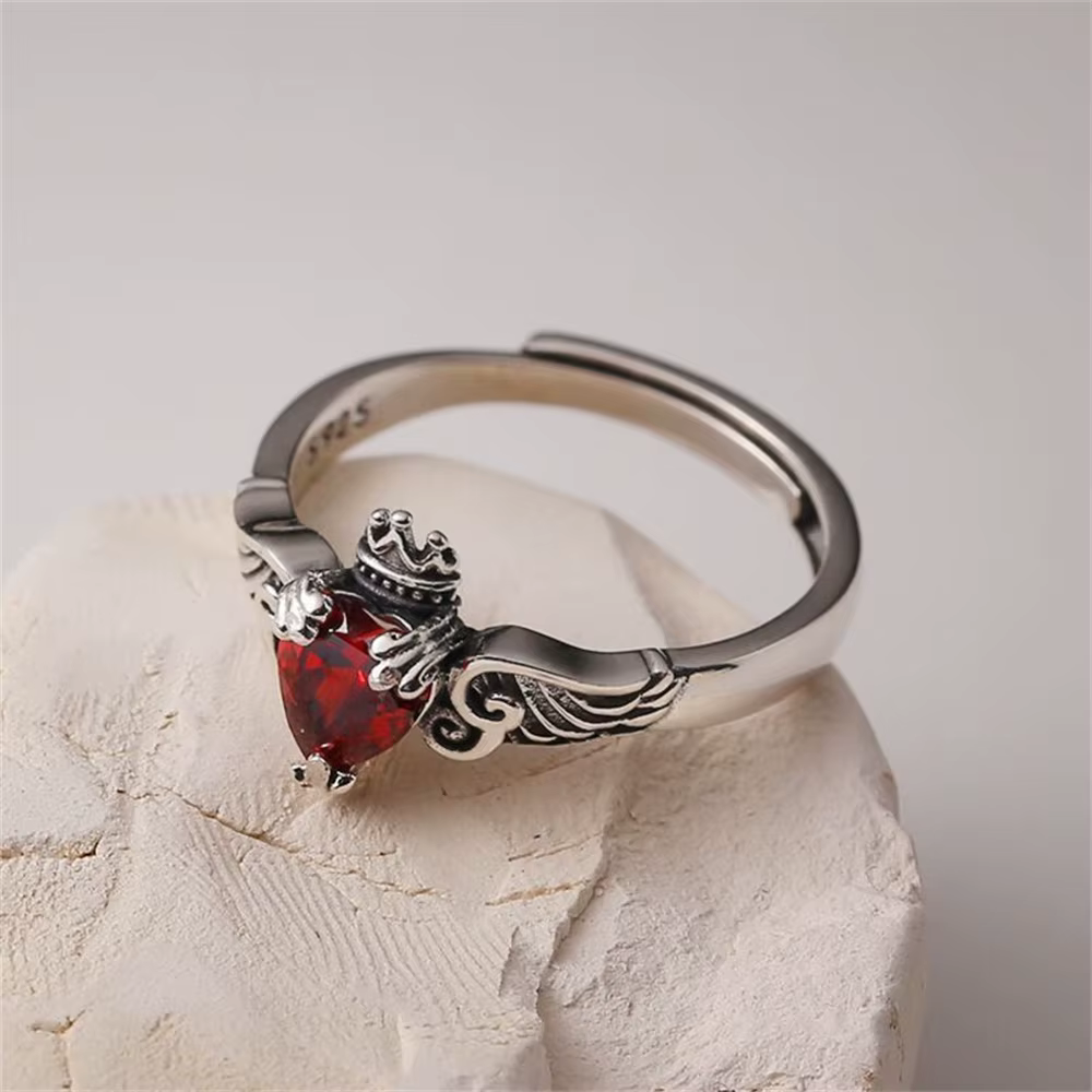 Bague en Zircon en forme de cœur pour femmes